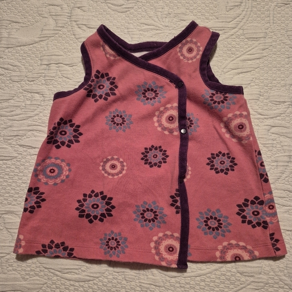 Tea Collection girls 6-12 months kimono pink and purple top GUC